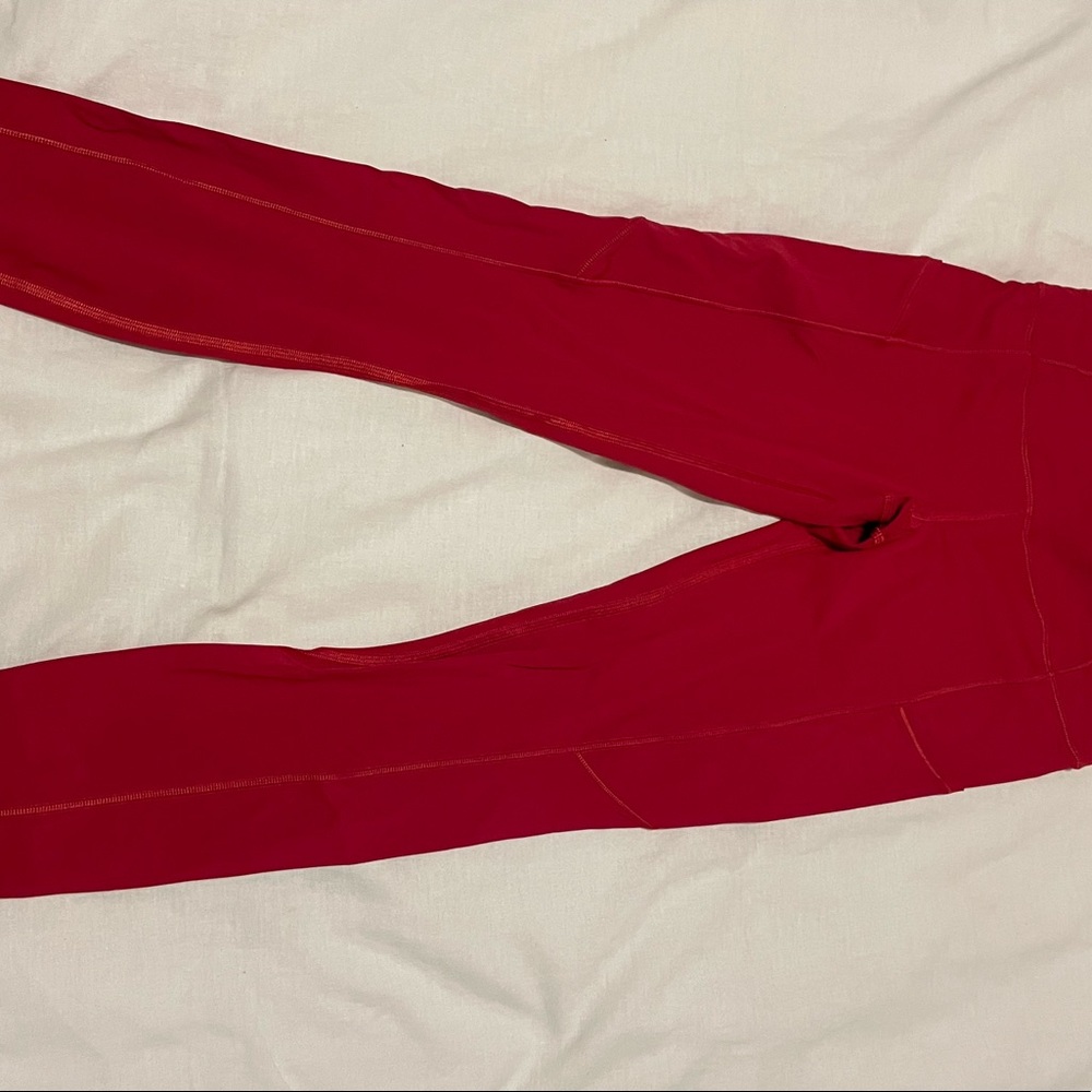 Red Lululemon HR leggings